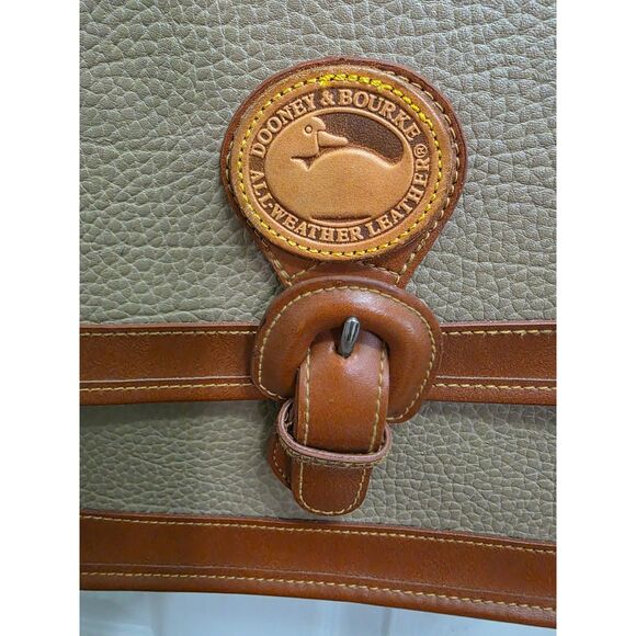 Vintage Dooney & Bourke AWL Pebbled Leather Crossbody (Tan/Brown) - Picture 3 of 16